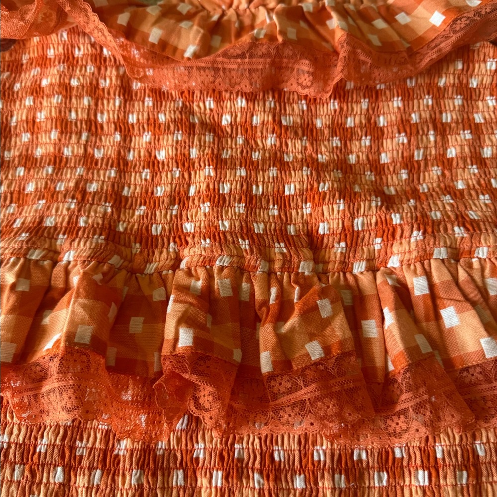 Tularosa Vibrant Orange Ruffle Top - Picture 6 of 14